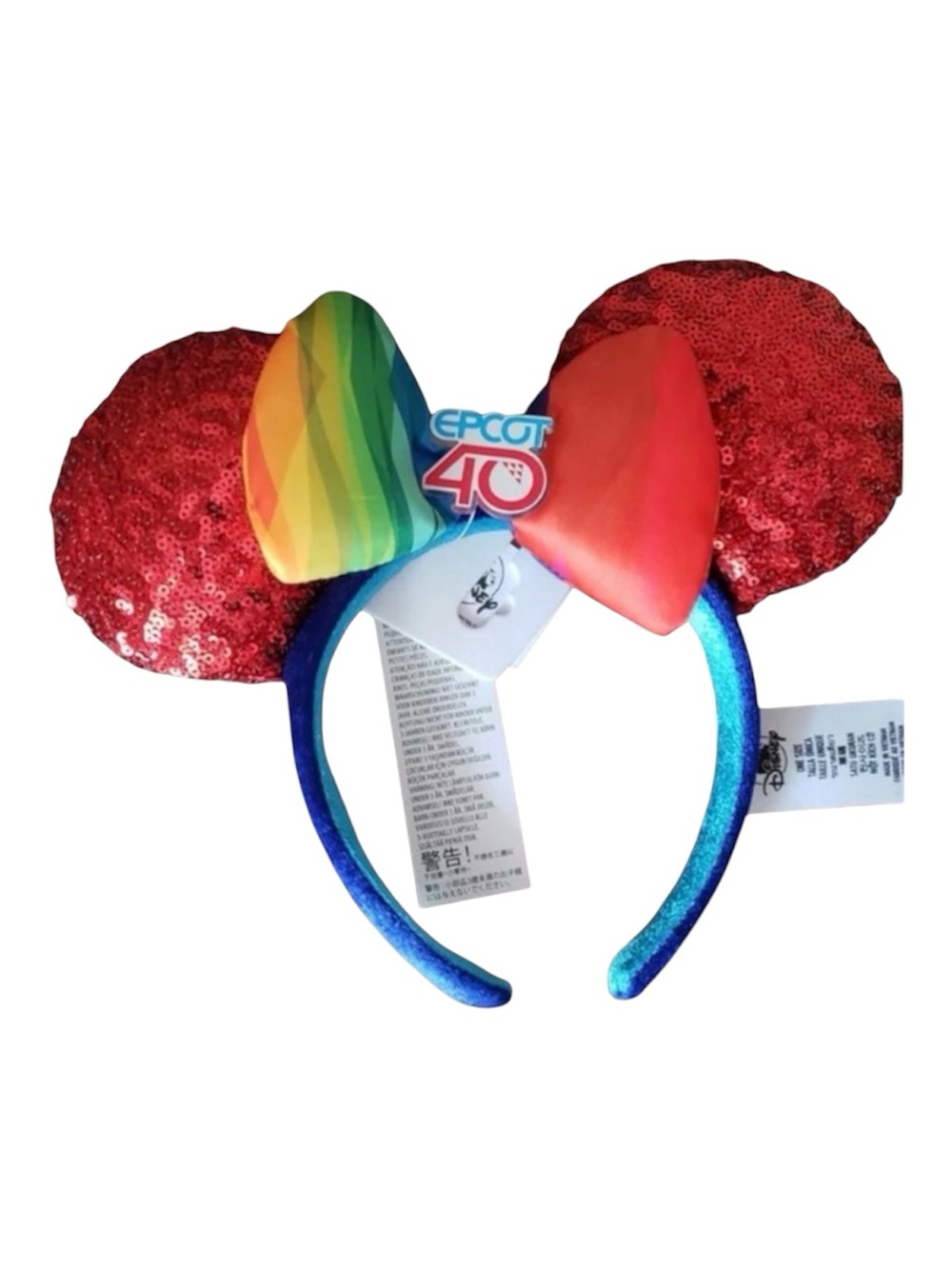 Disney Parks 2022 Epcot 40th Anniversary Minnie Ears Collectors Headband 🆕